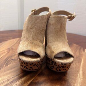 Suede platform wedge